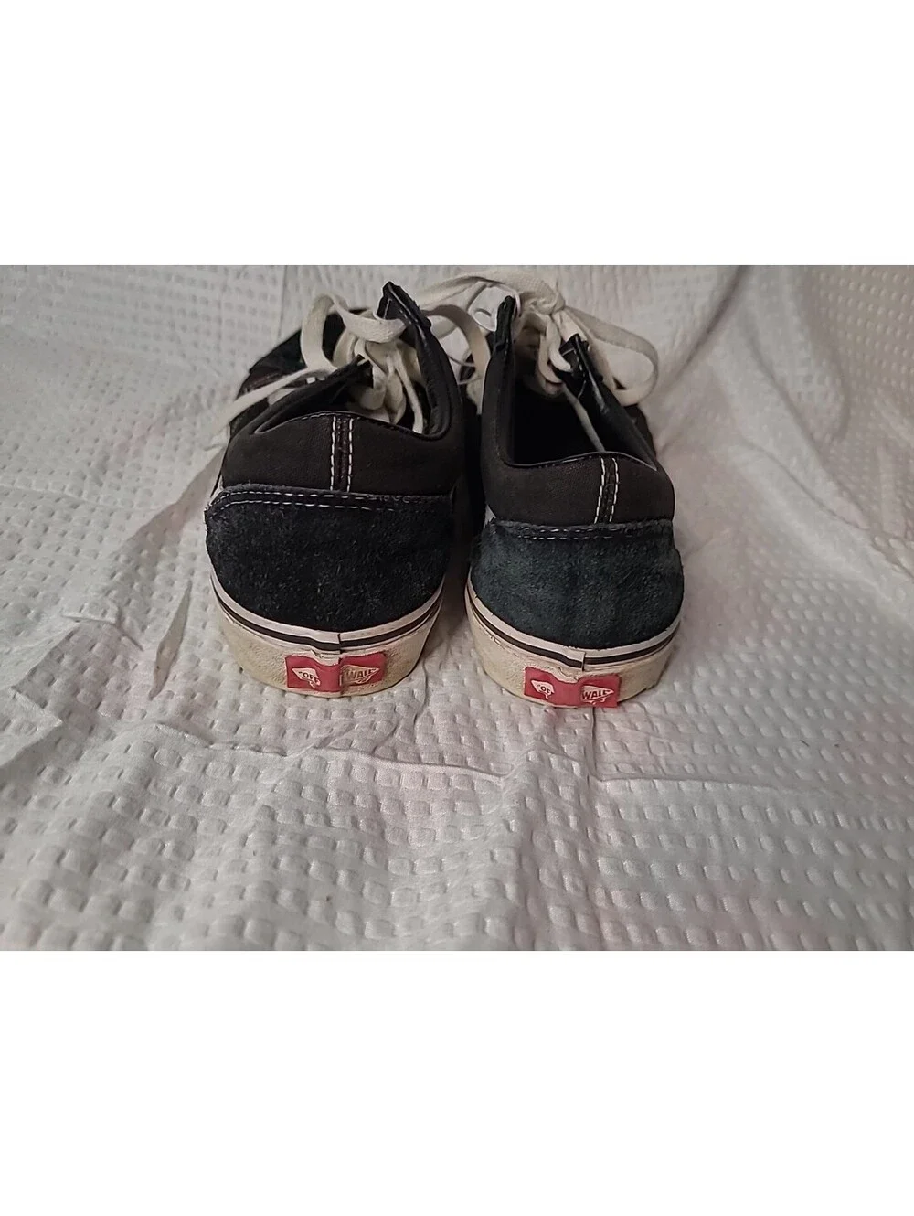 Vans Old Skool Black White Suede Canvas Skate Shoes Mens 7.5 Womens 9